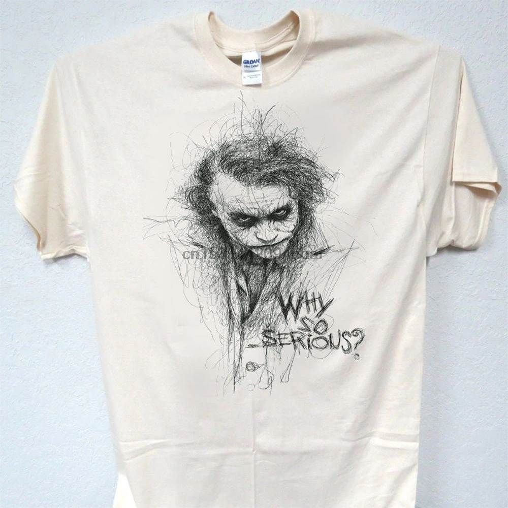 Мужская футболка THE JOKER Heath Ledger Psyco цвета слоновой кости Размеры S 5xl T 1637ivy L @ K! |