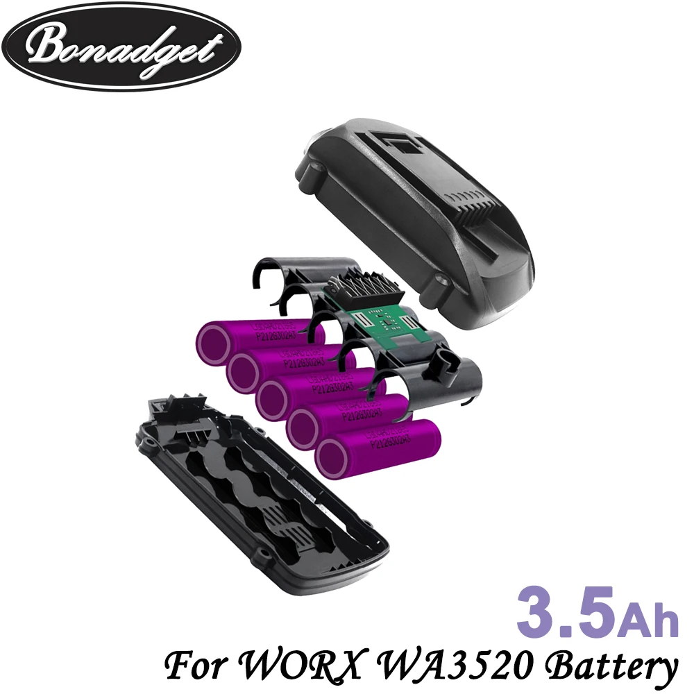 Сменный литий ионный аккумулятор Bonadget 20 в 3500 мАч для WORX WA3525 WA3742 WG155 WG160 WG255 WG545 WA3520