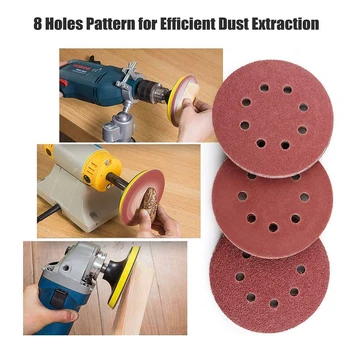 

50Pcs 5 Inch 125mm Round Sandpaper 8-Hole Disk Sand Sheets 60-1500Grit Sandpaper Hook And Loop Sanding Disc Polish