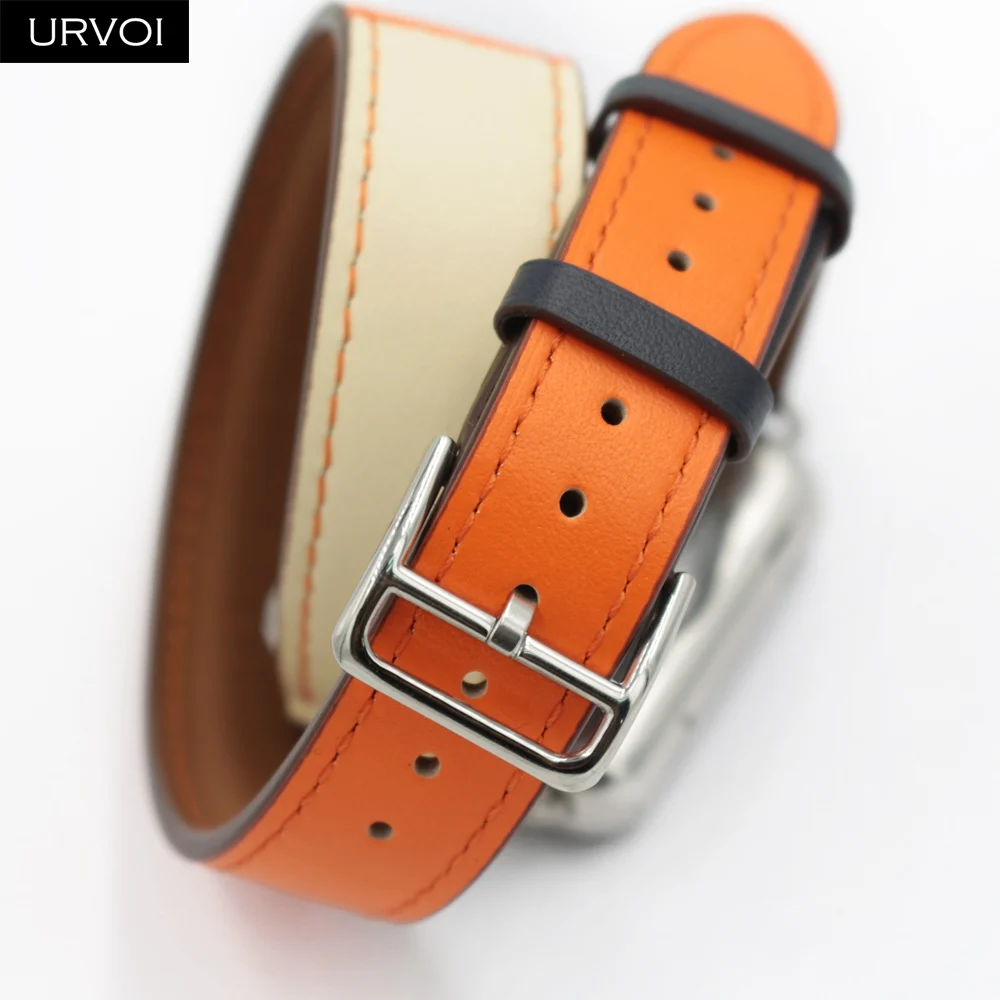 URVOI Double tour band для apple watch series 6 SE 543 ремешок iwatch ремень высокое качество мягкая