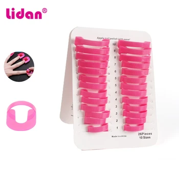 

26pcs Rose Red Nail Gel Model Clip Nail Edge Polish Glue Overflow Preventing Leak-proof Tool Portable Nail Art Manicure Set FYJ1