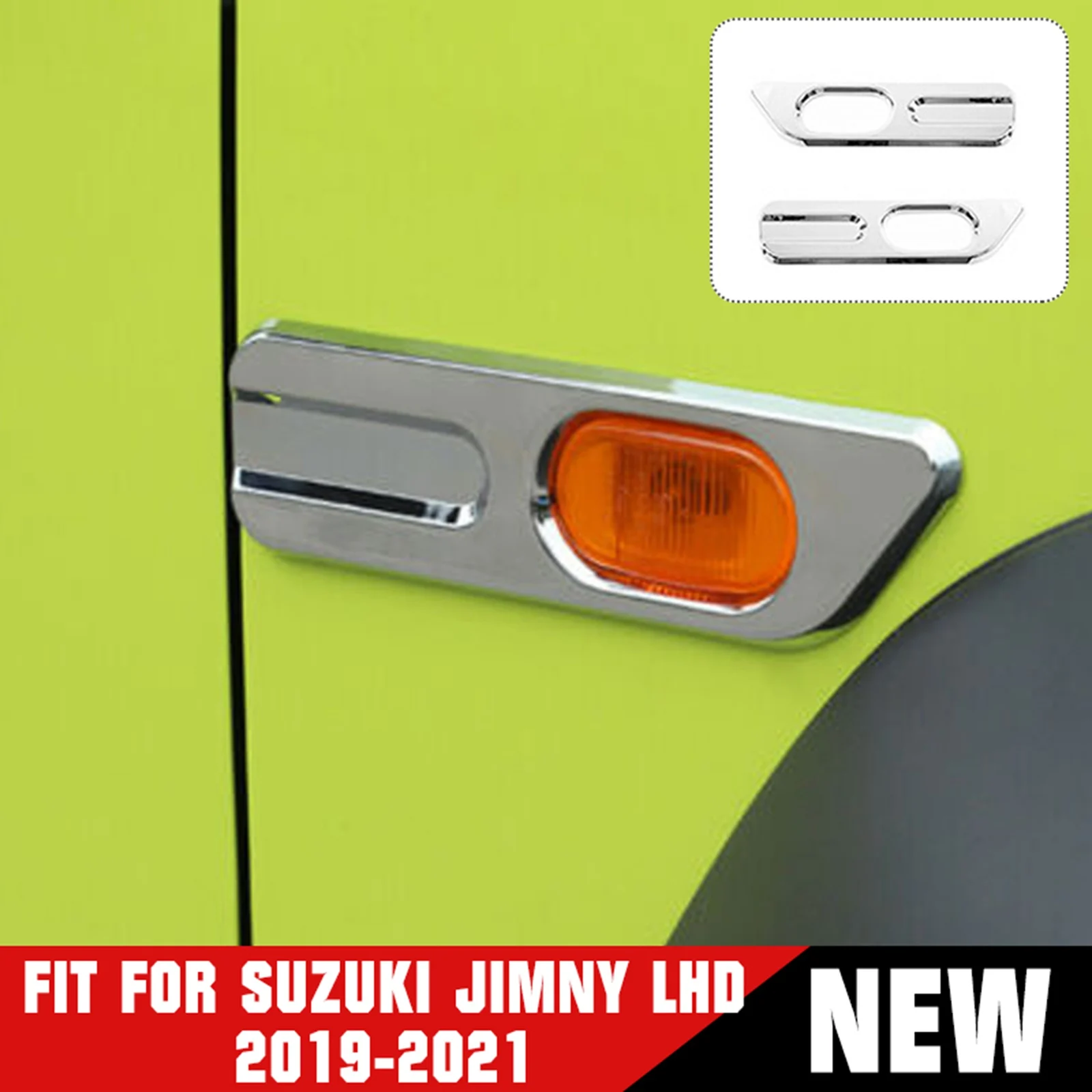 

ABS Chrome Front Turn Light Lamp Cover Trim Fit For Suzuki Jimny LHD 2019-2021