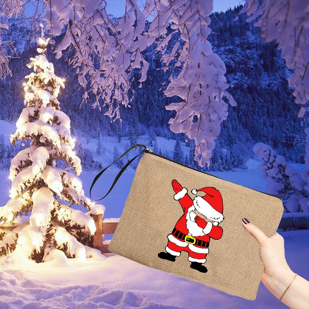 

Merry Christmas Pouch Holiday treat bag Party Favor Bags Cookie Candy bag Holiday Christmas Treat Bag for gift