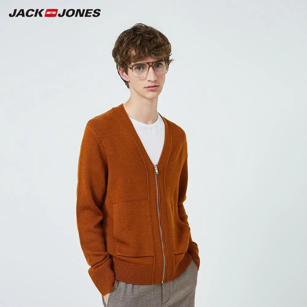 Мужской вязаный кардиган JackJones базовый свитер с v образным вырезом 219424501| |