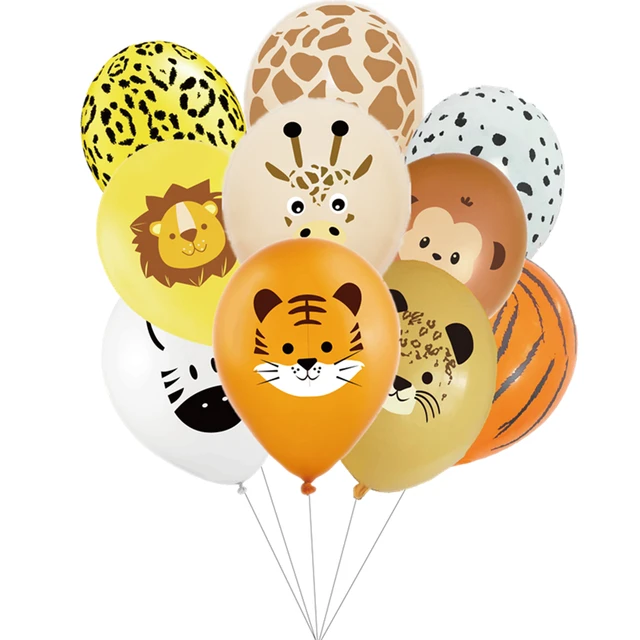 Ballons en latex animaux sauvages, 12 pouces, 10 pièces, décorations de  fête d'anniversaire safari dans la jungle, fournitures de faveurs pour  enfants