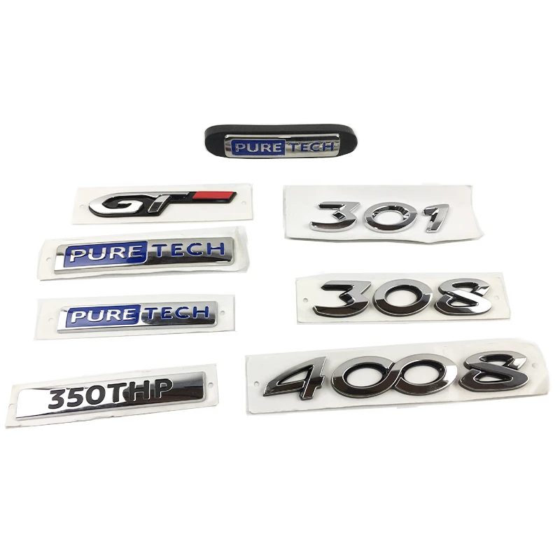 THP GT Puretech Pure Tech Emblem Tail Logo Door Fender Decal For Peugeot 206 207 208 301 306 307 308 406 508 350 400 | Автомобили и