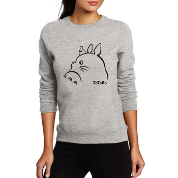 

2019 Hot New Women Hoodies Sweatshirts Totoro Cartoon Print Spring Winter Female Sweatshirt Kawaii Lady Hoody Tracksuit Harajuku