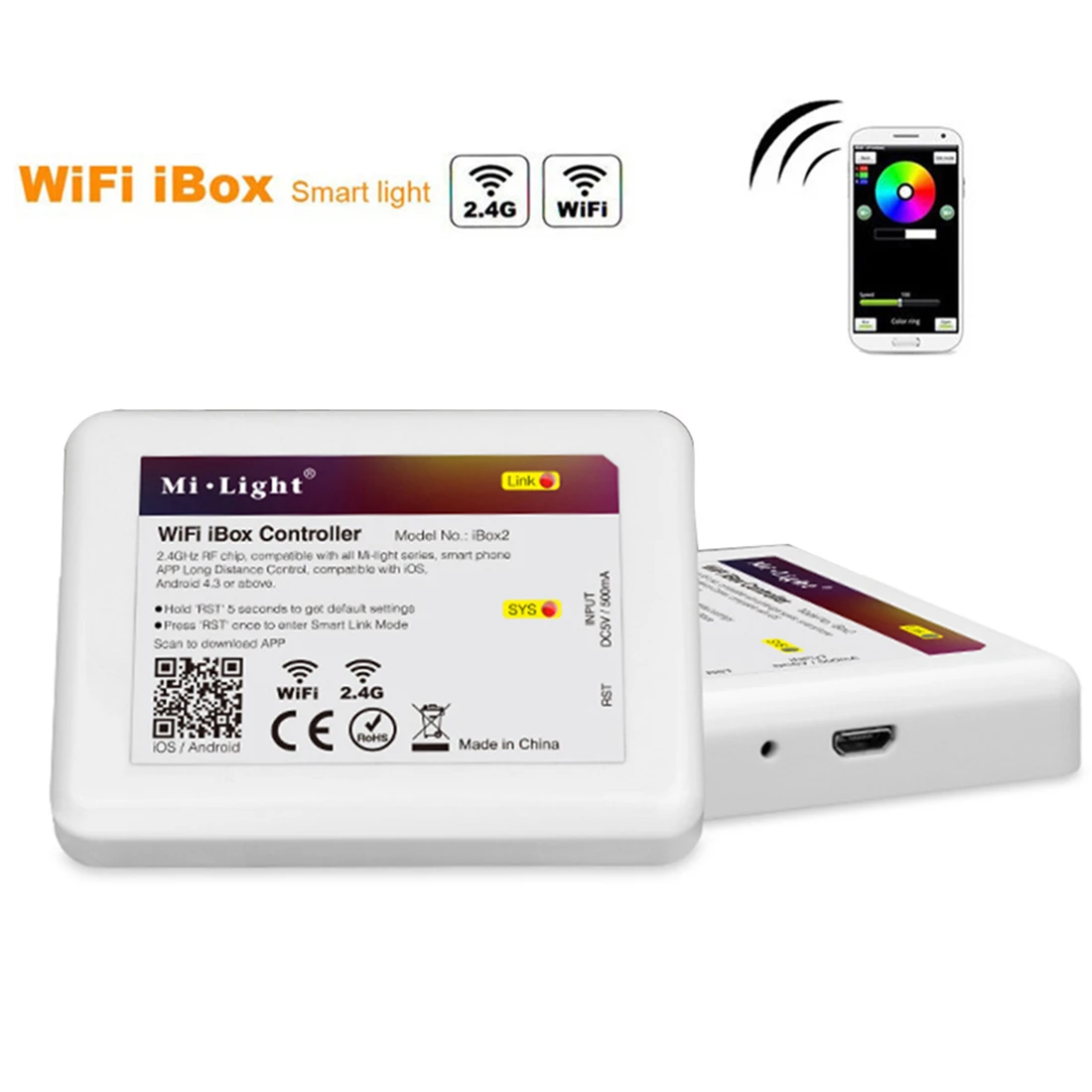 Mi Light DC 5V WiFi iBox светодиодный контроллер умная Ночная подсветка 2,4G беспроводной контроллер WiFi RGB для Mi светильник светодиодный лампочка освещение