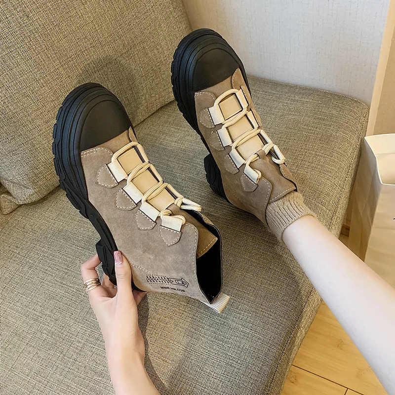 

Martin Boots Women's British-Style 2019 New Style Autumn Online Celebrity INS Bootie Versatile Thick Bottomed Motorcycle Boots