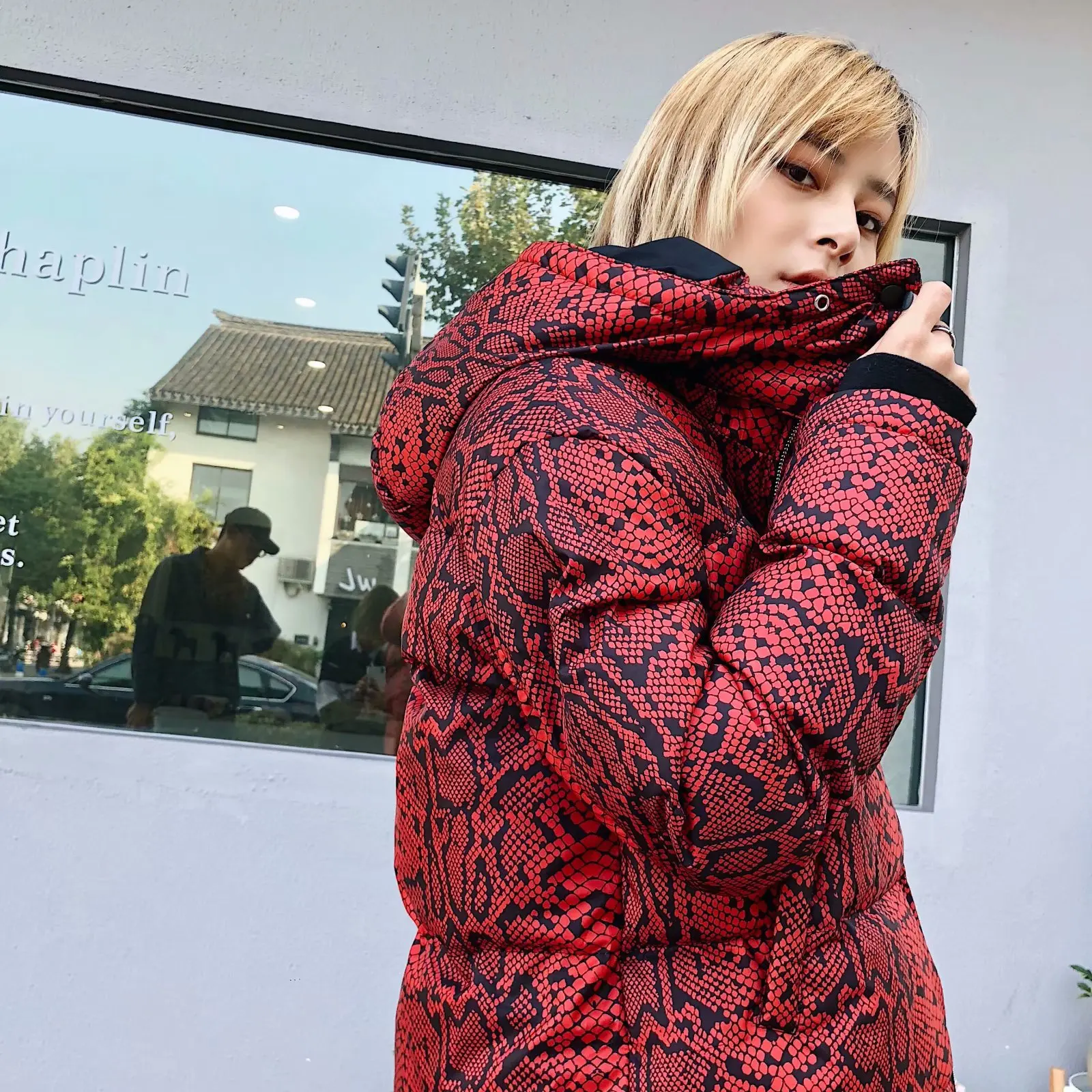 

18 Autumn New Style Europe And America WOMEN'S Dress Versitile Fashion Animal Pattern Printed Jacket Loose Casual Long Sleeve Co