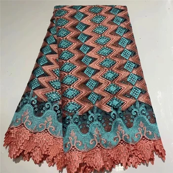 

Esewing NEW High Quality 2019 Tulle Beaded French Nigerian Lace Fabrics Pearls Embroidered Guipure African French Lace Fabric