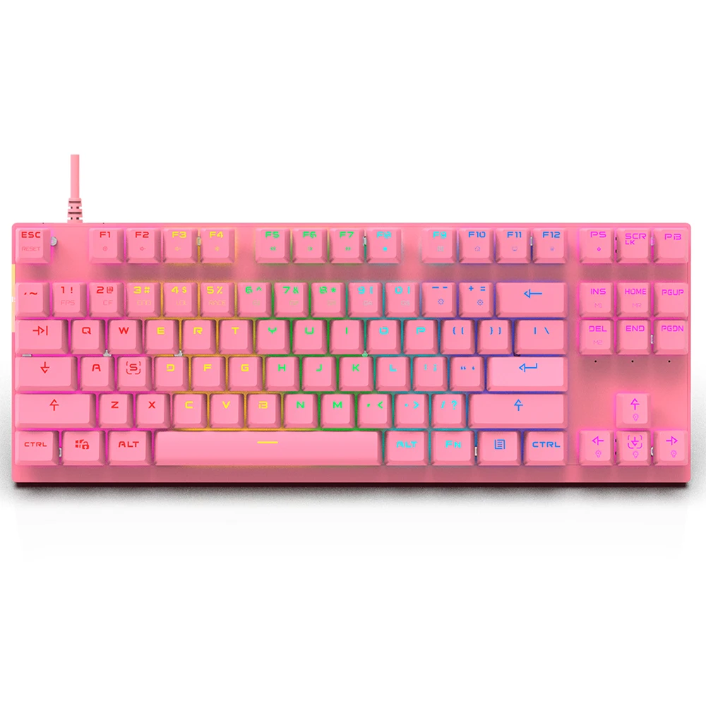 MOTOSPEED CK82 87 Key Mechanical Keyboard RGB Backlit Red Switches Gaming Full Key Anti-ghost For Russian PC Mac Windows Android