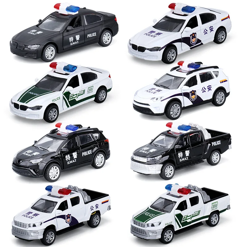 

Model Warrior Children Alloy Model Police Car Toy Car Baby Boy Metal Toy Car Police Car 11010-