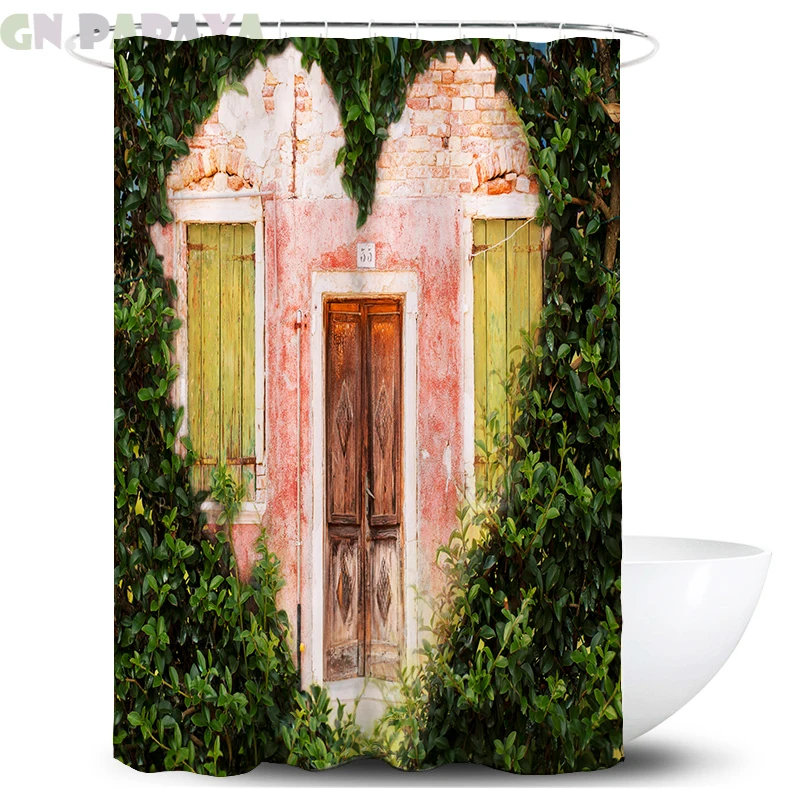 

Heart tree Bath Curtains Waterproof Polyester pink house romantic Shower Curtains Screen with Hooks landscape farmhouse decor