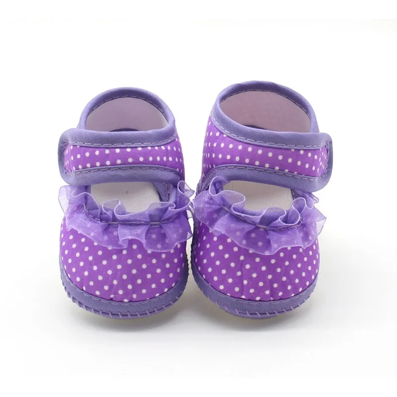 Детская обувь для девочек; модные милые кружевные туфли в горошек для девочек на мягкой подошве; Firsrt; обувь для малышей; обувь принцессы; детская обувь