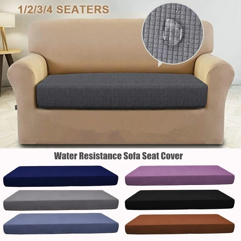 1-4 Seats Waterproof Sofa Seat Cushion Cover Couch Stretchy Slipcovers Protect 