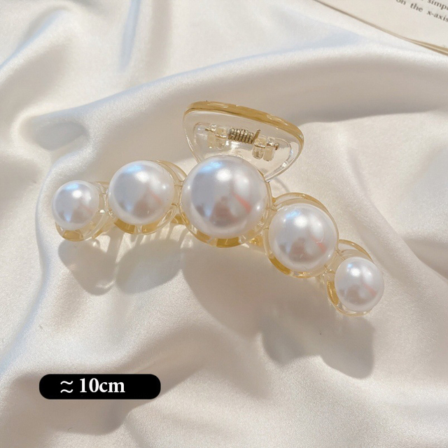 Pearl Hair Claw For Women Ladies Makeup Hair Barrettes Hair Accessories Korean Cross Crab Hair Clip Fashion Girl Headwear