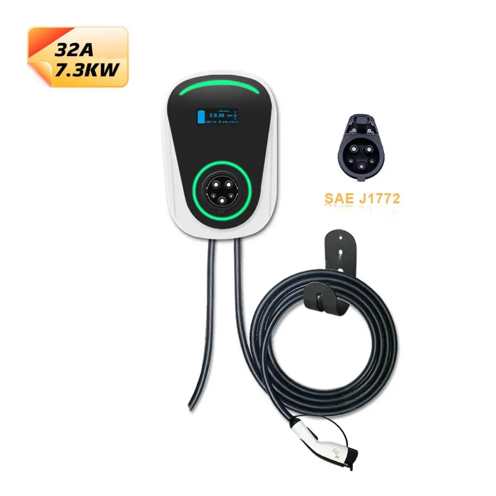 DUOSIDA 32A 7.2kW SAE J1772 EV зарядная станция Уровень 2 EVSE тип 1 удлинитель электромобиль зарядка Wallbox для Nissan Leaf|Кабели и коннекторы для батарей| | АлиЭкспресс