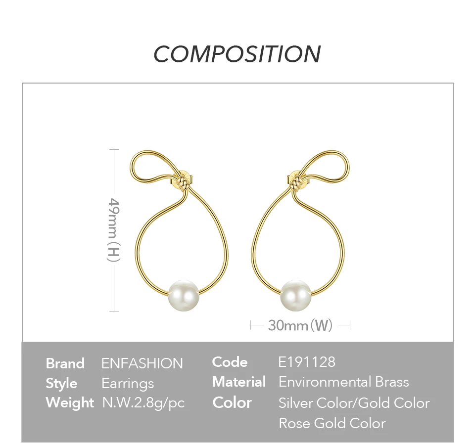 ENFASHION серьги-капли с жемчугом в форме сумочки для женщин золотого цвета простые серьги-подвески Модные ювелирные изделия Oorbellen E191128