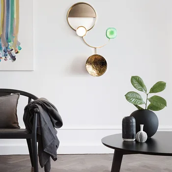 

nordice deco maison mirror light crystal dining room living room bedside monkey lamp cabecero de cama