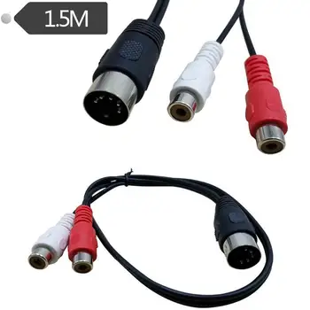 

MIDI DIN 5P Male to 2 RCA Phono Female Socket Jack MF Audio Cable 1.5m