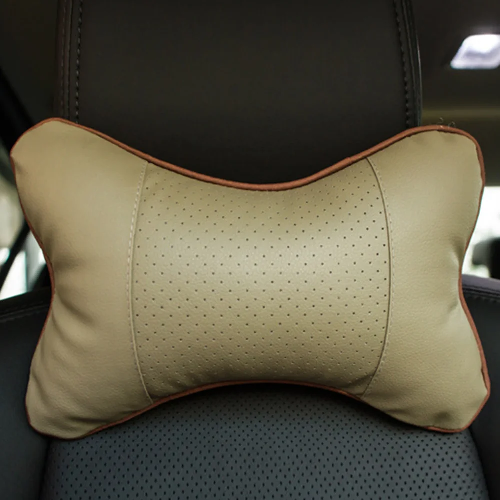 PU Elastic Strap Neck Support Pillow Fatigue Relieve All Season Cushion Durable Headrest Car Seat Supplies