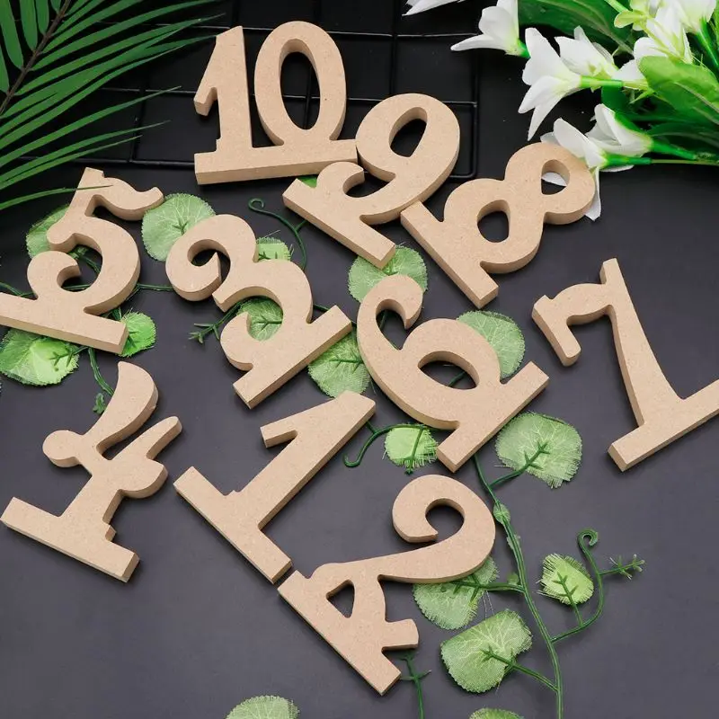 10 шт. 1-10 деревянные MDF настольные номера с подставкой для дня рождения, свадьбы, вечеринки, украшения дома DIY 72XF
