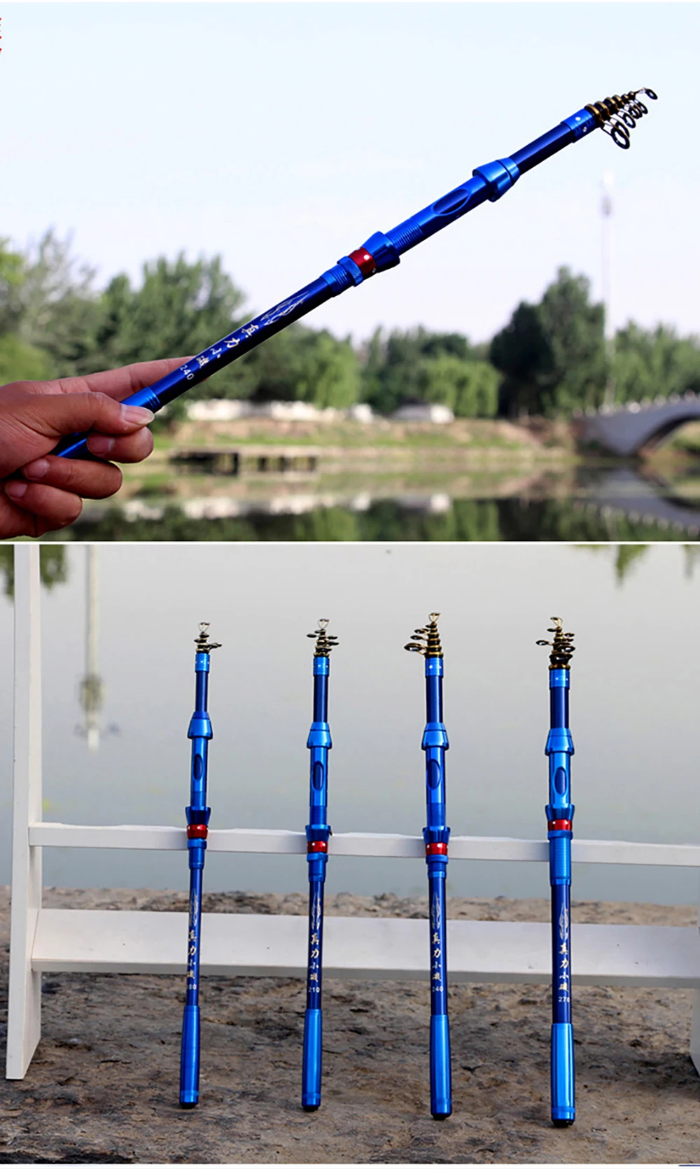 Vara de Pesca Haste e Molinete Combo Carbono Telescópica Fiação Carretel Conjunto 1.8 - 2.1 2.4 2.7 3.0m 7 Cheap Conj. de varas