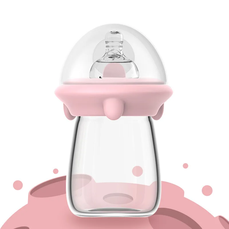 

New Style Creative Infant Wide Mouth Glass Feeding Bottles Baby Feeding Bottle against Flatulence Soother Maternal And Child Sup