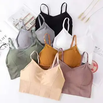 

Women Bottom Tube Top Fashion Seamless Bras With Chest Pad Ladies Wrapped Chest