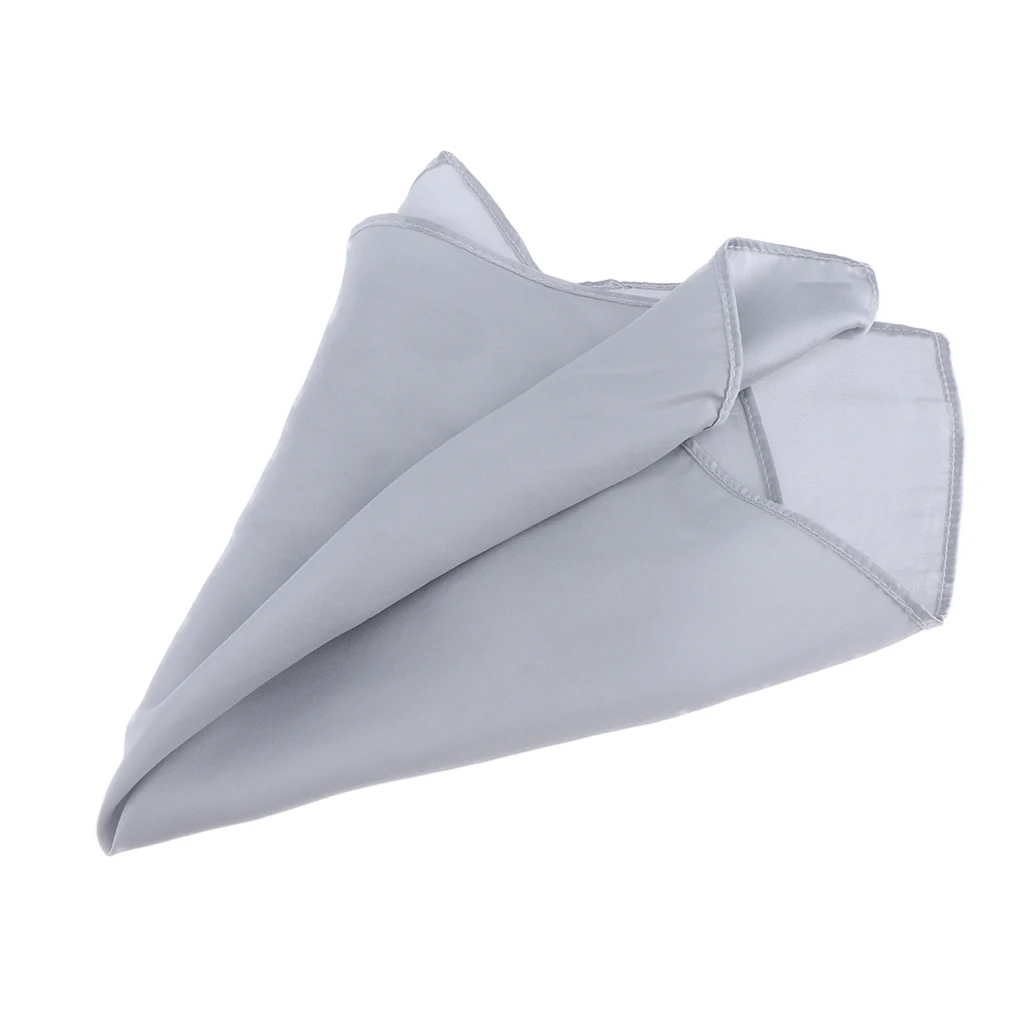 Men’s Gentle Pure Mulberry Silk Pocket Square Plain Solid Handkerchief Variety Colors 