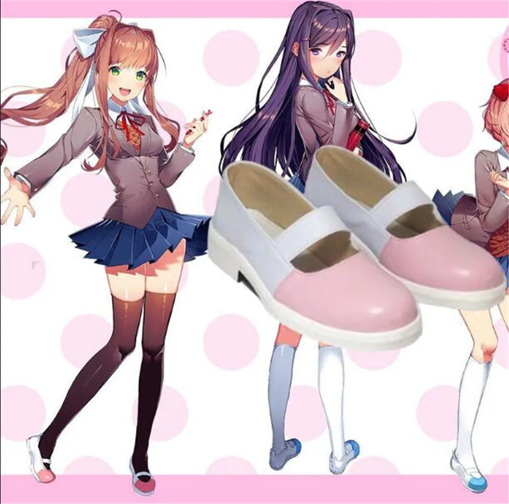 Doki Literature Club! Monika/ботинки для косплея; карнавальные вечерние ботинки на Хэллоуин; аксессуары для костюмированной вечеринки; A1019