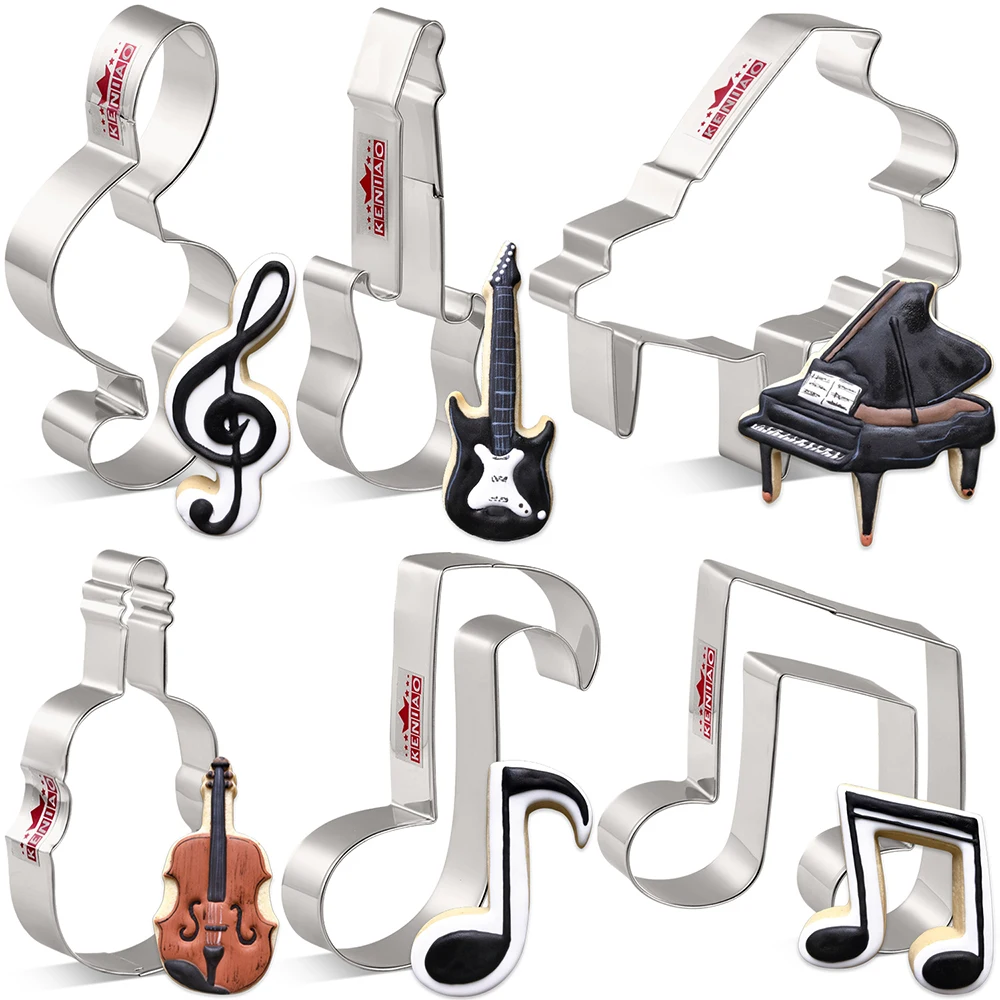 Music Cookie Cutter Violin Piano Electric Guitar Music Note G Clef Biscuit Fondant Bread Mold Stainless Steel cookie cutter cookie mould fondant cutter