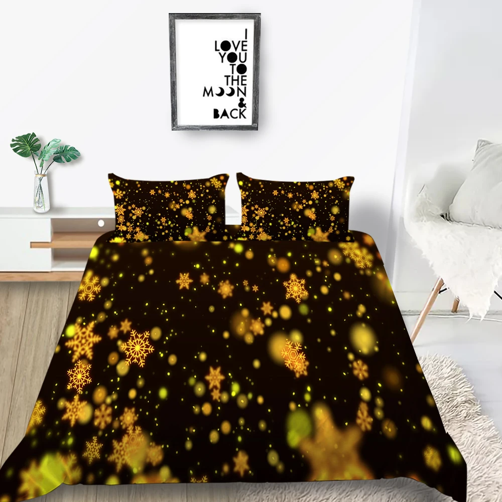 

Snowflakes Bedding Set For Girl Beautiful Fantasy 3D Print Duvet Cover Queen King Twin Full Single Double Unique Design Bed Set