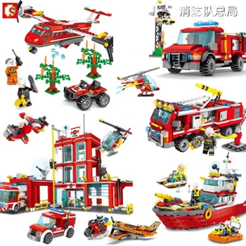 

sHot style 603034Gfa fire fighting aircraft search and rescue robot model particle building blocks puzzle toys for children gift