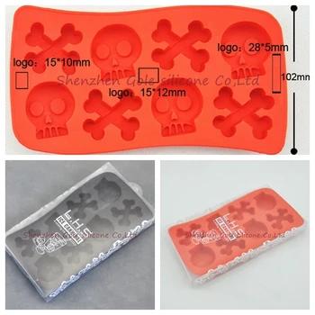 

300pcs/lot Skull Mold Silicone Mold Cooking Tools Cookie Cutter Ice Molds Ice Trays Ice Cream Tools Ice Cube Tray