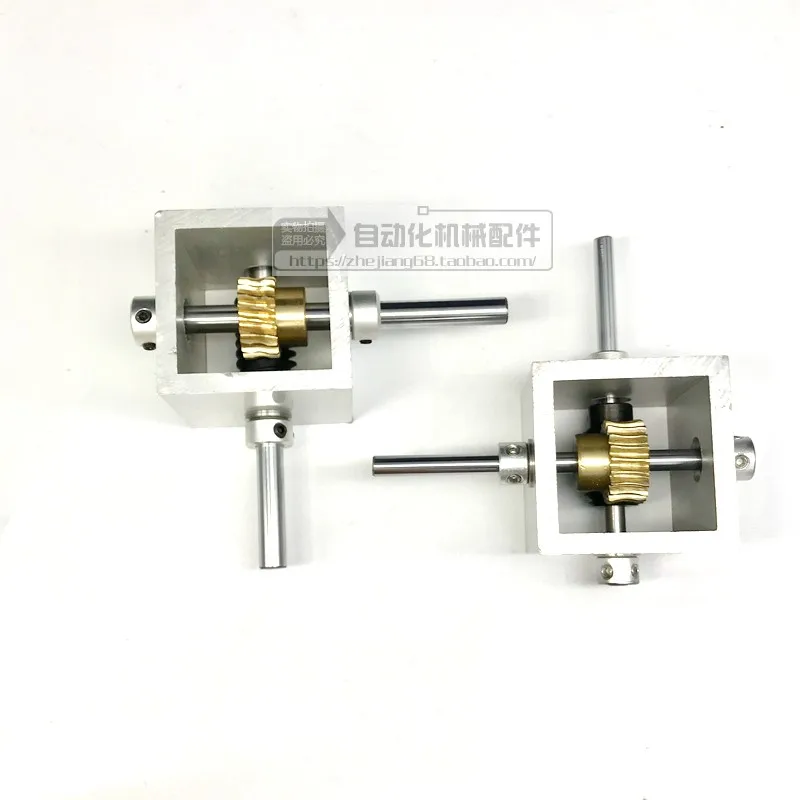 

Worm Gear Reducer Miniature Gearbox 90 Degree Right Angle Reversing Gear Box 1:10 1:20 Corner Detector Worm Gearing Reducer