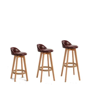 

Bar stool solid wood bar modern minimalist bar chair high bar stool front back stool
