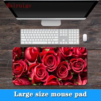 

Mairuige big promotion large size multi-size one blood red rose pattern lock PC computer notebook mouse pad