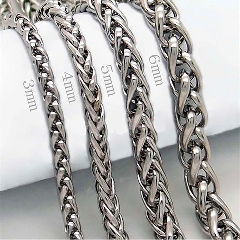 HNSP STAINLESS STEEL TWIST CHAIN NECKLACE FOR MEN MALE THICK LONG NECK PUNK ROCK STYLE
