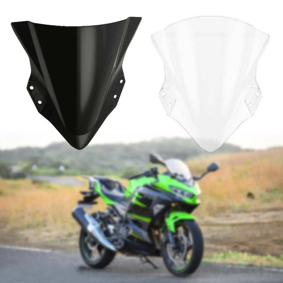Мотоцикл черный/чистый АБС-пластик ветровое стекло для Kawasaki Ninja 400 EX400