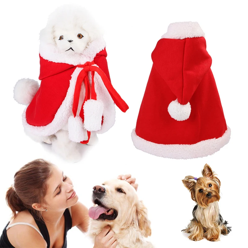 Рождественская теплая одежда для кошек зимняя куртка для щенка и котенка для маленьких средних собак кошки Чихуахуа костюм на Рождество одежда S/M/L