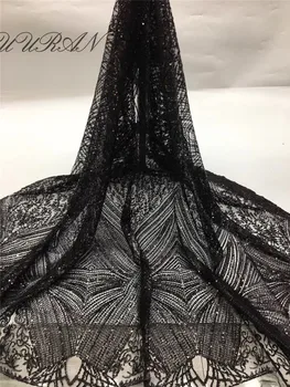 

African Lace Fabric with Embroidery SN2050948 Sequins Flower French Tulle Lace Fabric for Wedding Dress