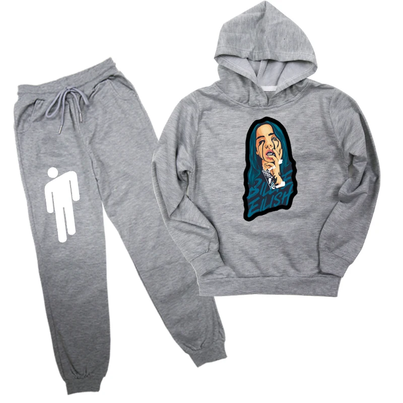 Модный комплект одежды из 2 шт./компл. Ropa Hombre Billie Eilish спортивный костюм Для мужчин повседневные толстовки брюки по доступной цене, повседневная одежда для подростков ткань Толстовки костюмы - Цвет: G3