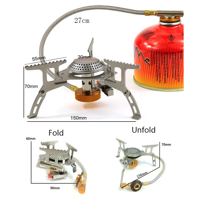 3500W Outdoor Camping Gas Stove Folding Split Electronic Gas Stove Portable Gas Stoves Picnic Igniter Survial Tools Hiking Home