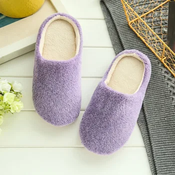 

Ladies Autumn Winter Home Indoor Soft Bottom Slippers Couples Silent Plush Non-slip Wooden Floor Cotton Slippers Women Pantufa