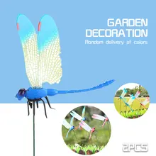 Дракоза садовый декор цвет случайный 3D украшение лужайки садовый орнамент 2 шт Пластиковый садовый насекомое открытый реалистичный ярд