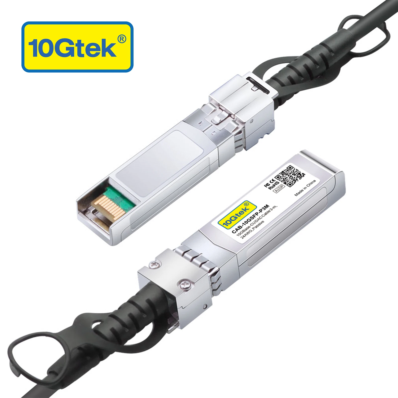 10G SFP+ DAC Twinax Cable Passive, 3m/9.84ft, 26AWG, Compatible with Cisco SFP-H10GB-CU3M, Ubiquiti, Intel, Mikrotik and More.