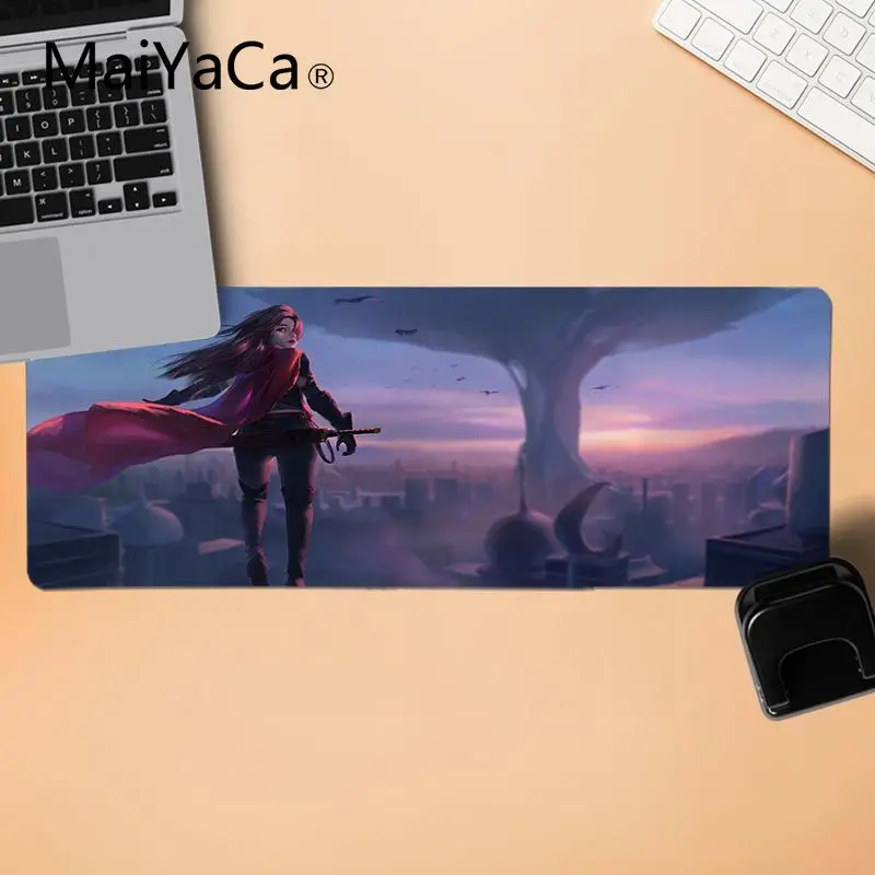LockEdge 30x80cm MaiYaCa Красивая аниме девушка Катана Фантастическое искусство большой коврик для мыши ПК компьютерный коврик резиновая мышь прочный коврик для мыши на стол - Цвет: LockEdge 30x80cm