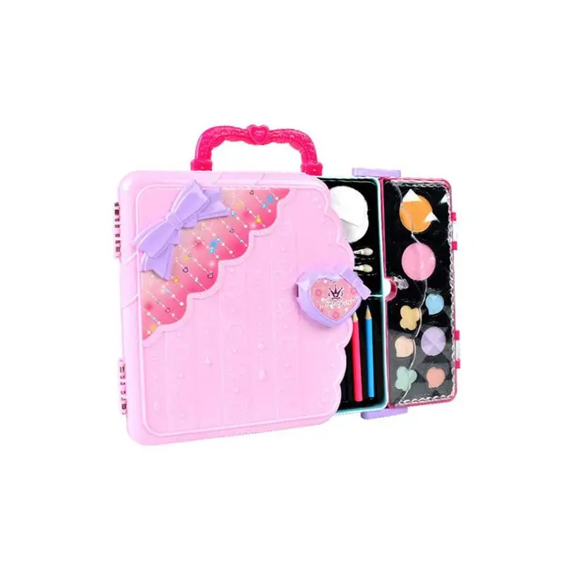 Girls Toys Lighting Painting Board Doll Children's Princess Portable Makeup Box Beauty Pretend Play
